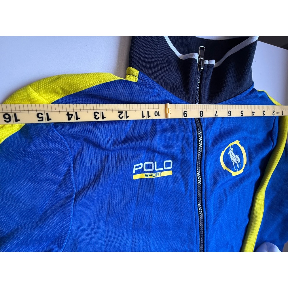 Polo Sport Ralph Lauren Track Jacket Blue Yellow Full Zip Performance Mens Large - Picture 8 of 12